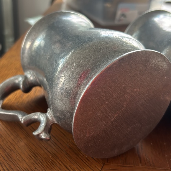 2 Antique Pewter Mugs - Vintage New - Picture 7 of 10